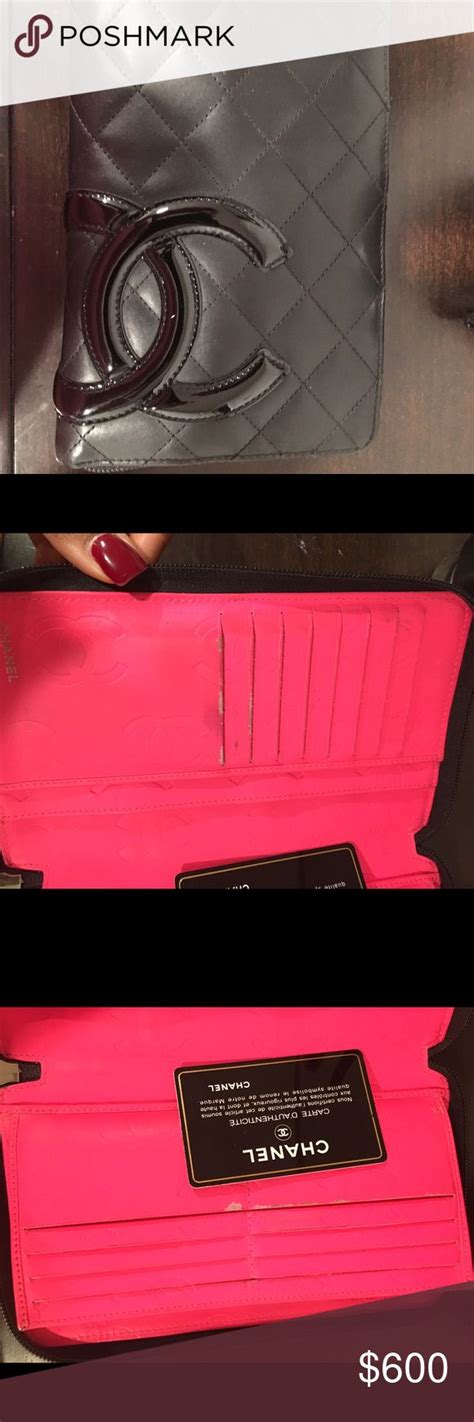 black chanel wallet pink interior